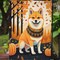 Edge Collections - 11 1/4" X 15 1/2" - Multicolor - Garden Shiba Inu Fall Garden Flag - 1 Piece